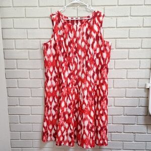 Koret Formal Vibrant Red,Pink and White Sleeveless Dress. Size 22W